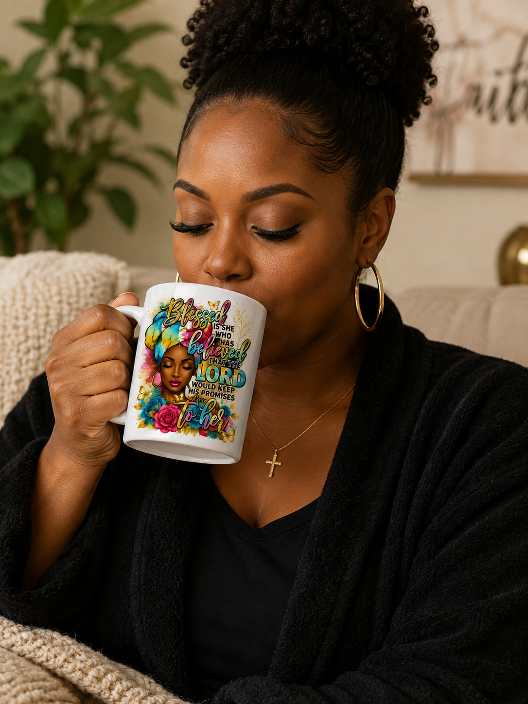 "Blessed is She Who Believed" Mug