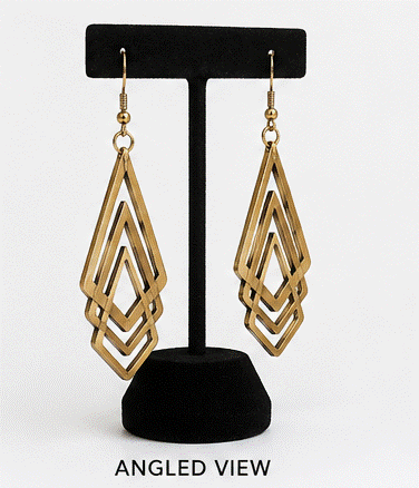 Lightweight Wooden Drop Geometric Earrings