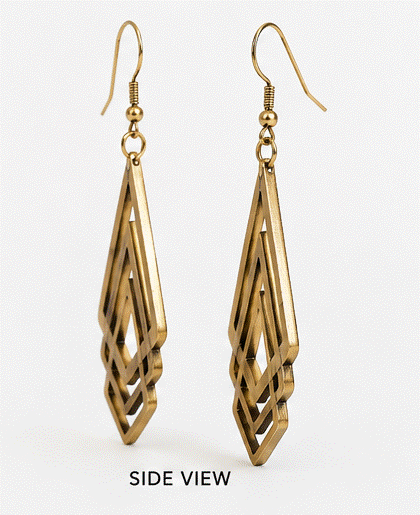 Lightweight Wooden Drop Geometric Earrings