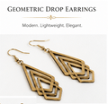 Lightweight Wooden Drop Geometric Earrings