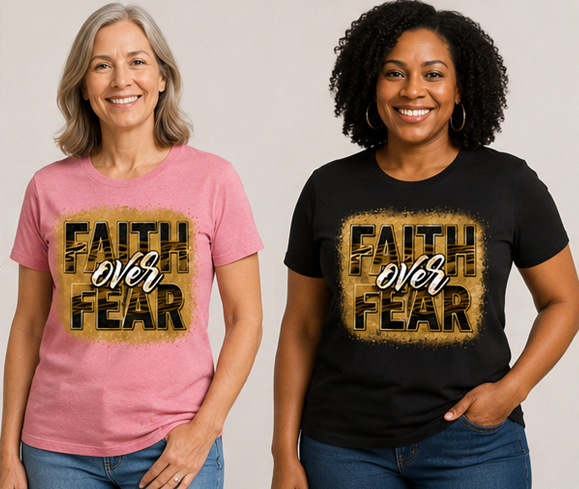 Gold and Black "Faith Over Fear" T-Shirt