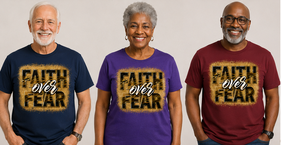Gold and Black "Faith Over Fear" T-Shirt
