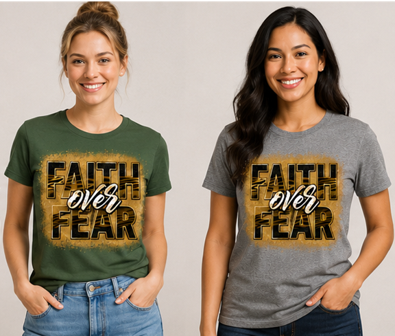 Gold and Black "Faith Over Fear" T-Shirt