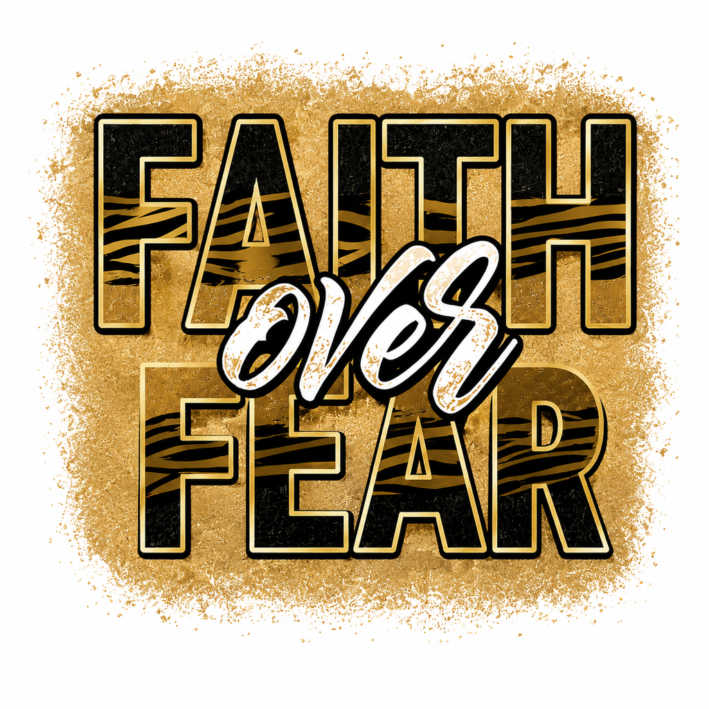 Gold and Black "Faith Over Fear" T-Shirt