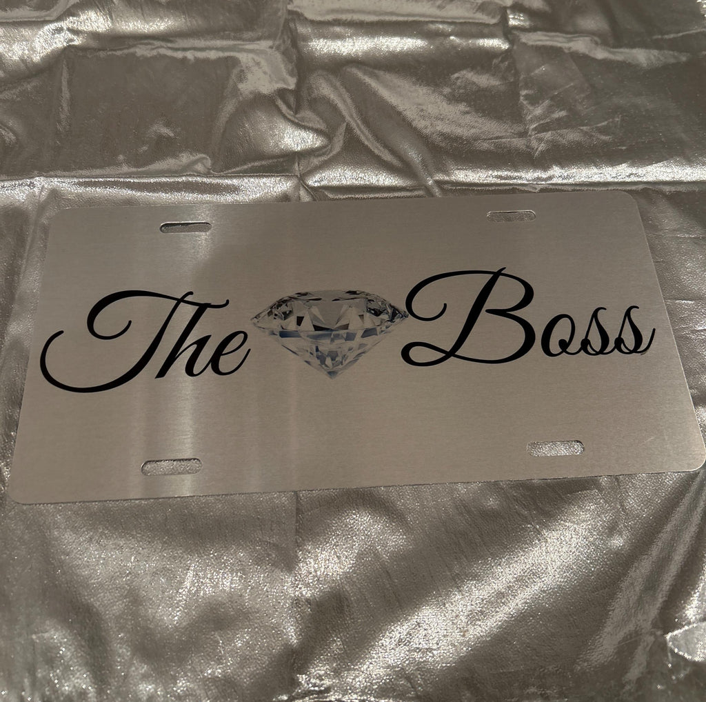 The Boss Aluminum License Plate