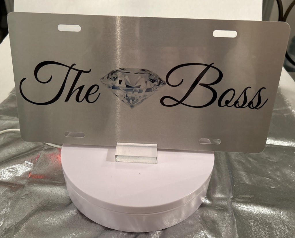 The Boss Aluminum License Plate