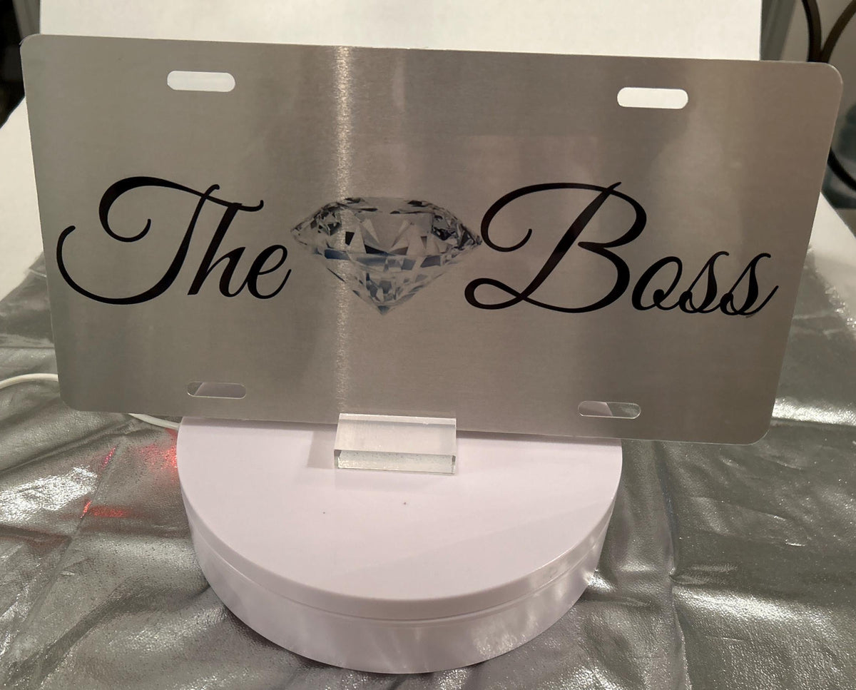 The Boss Aluminum License Plate