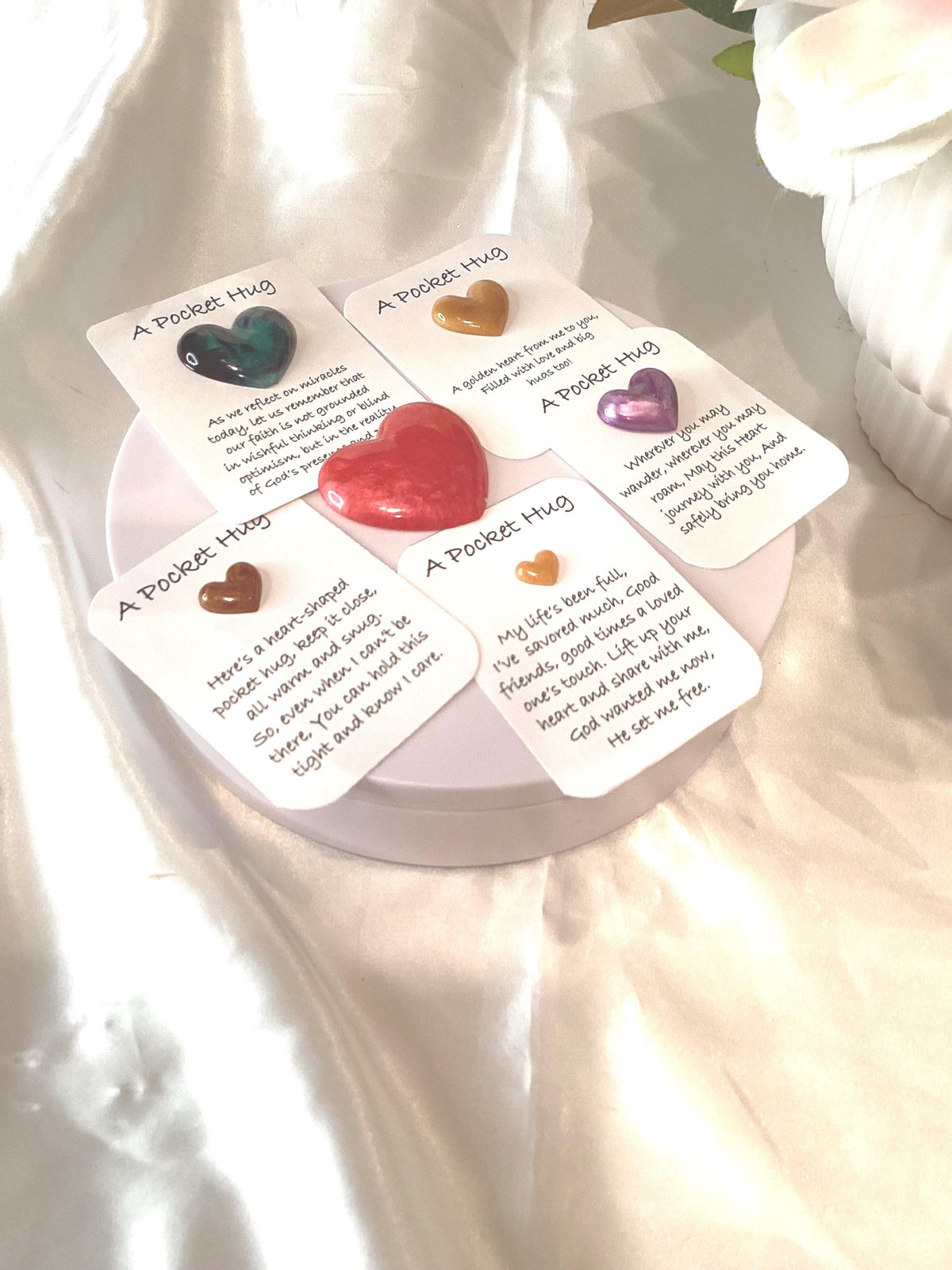 Handcrafted Resin Pocket Hug: Comfort Token