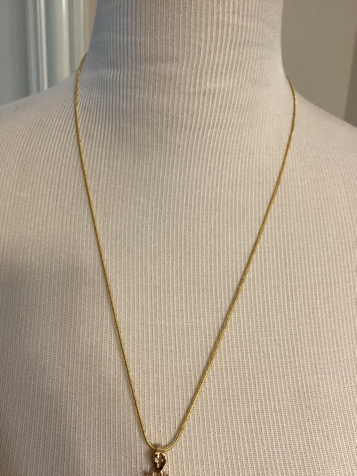 Gold-toned 22” Snake Chain with Gold-toned Cross