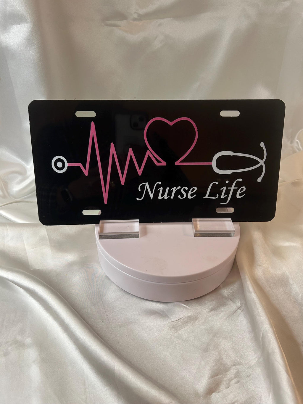 Black “Nurse Life” License Plate