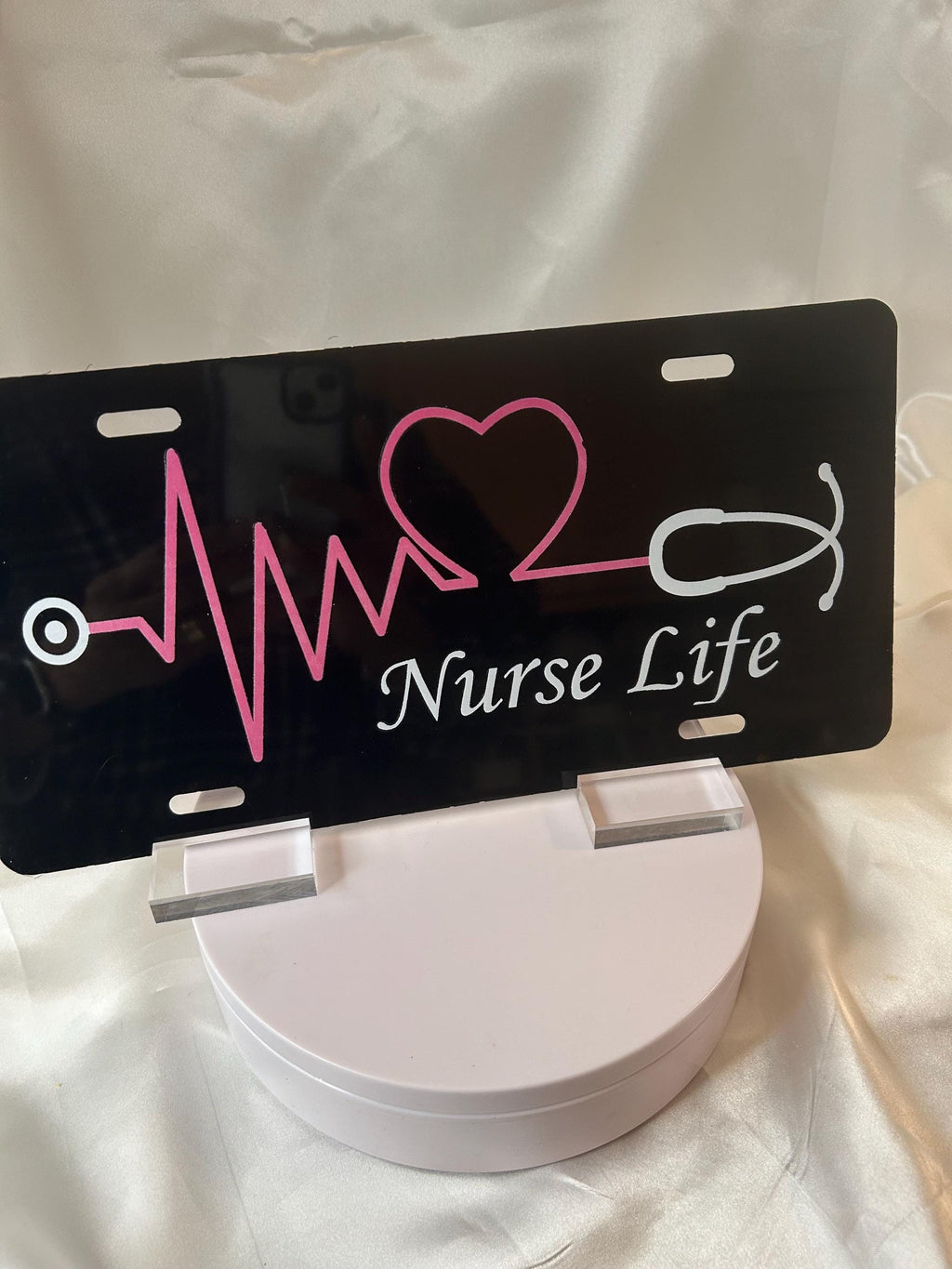 Black “Nurse Life” License Plate