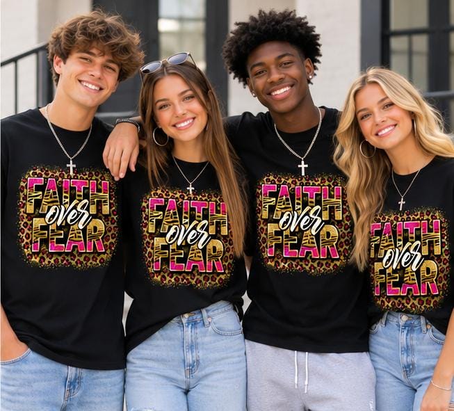 Faith Over Fear Christian Graphic Unisex Tee