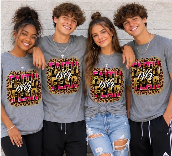 Faith Over Fear Christian Graphic Unisex Tee