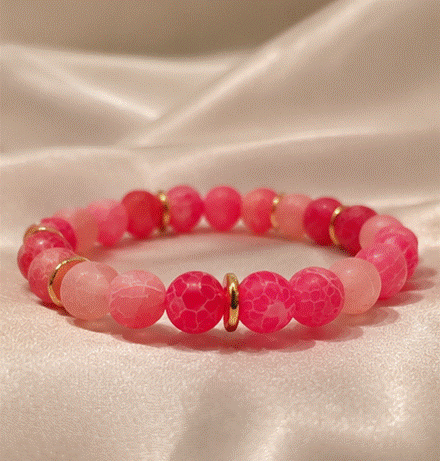 Rose, Pink and Fushia Stretch Bracelet