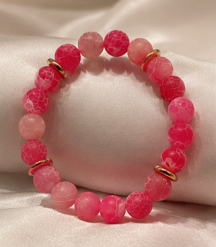 Rose, Pink and Fushia Stretch Bracelet