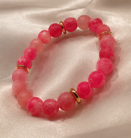 Rose, Pink and Fushia Stretch Bracelet